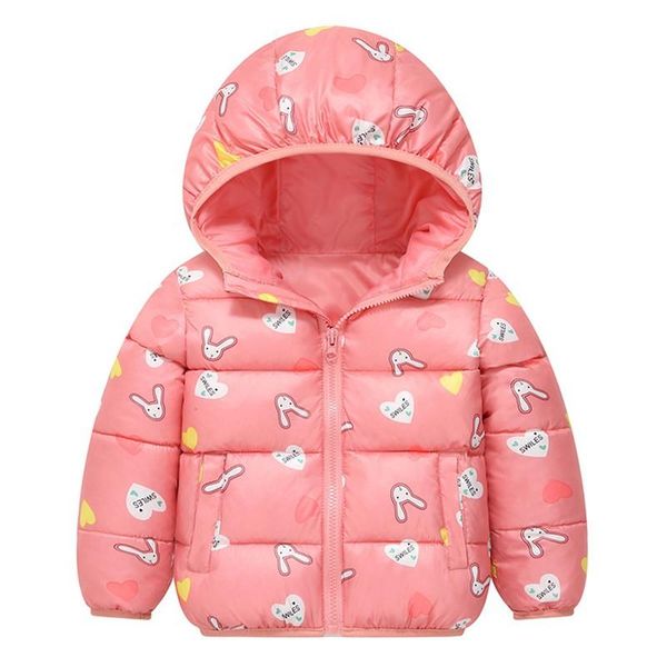 

down coat bobora baby kids warm cartoon print jacket coats girls boys hooded zipper children clothes autumn winter, Blue;gray