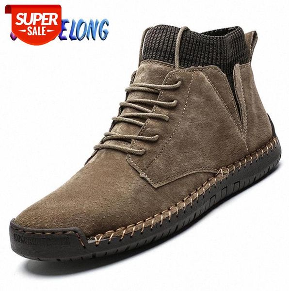 

fashion winter men's snow boots warm plush mens ankle boots handwork suede mens motorcycle autumn man work shoes 48 #u68z