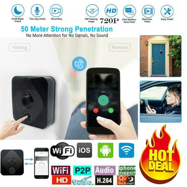 

smart wifi security doorbell wireless video door phone camera night vision doorbells