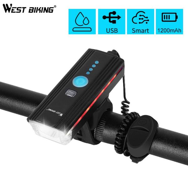 

bike lights west biking front light led with horn usb charging induction cycling headlight waterproof torch bicycle