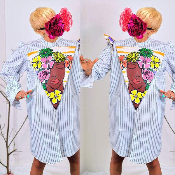 

autumn 2021 women's long sleeve striped single breasted shirt, Black