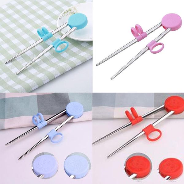

chopsticks 1 pairs stainless steel children's learning kids training utensils