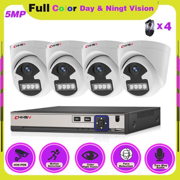 

home security nvr poe cctv camera system hi3516ev300 4mp two-way audio outdoor color night vision video surveillance kit wireless kits