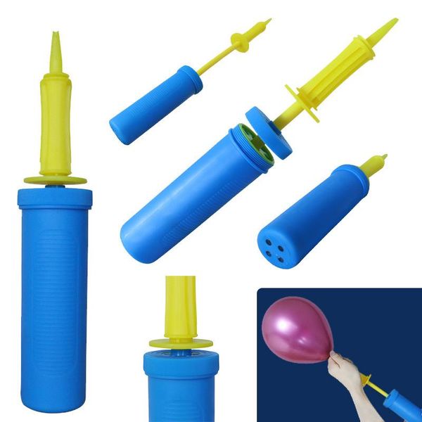 

party decoration 1pc plastic hand held balloon pump ball inflator wedding portable push air inflatable toy foil balloons tools