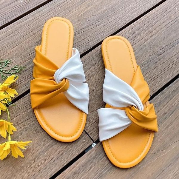 

slippers beach women's large size female summer shoes stitching cross mixed color leisure soft pu leather woman slides, Black