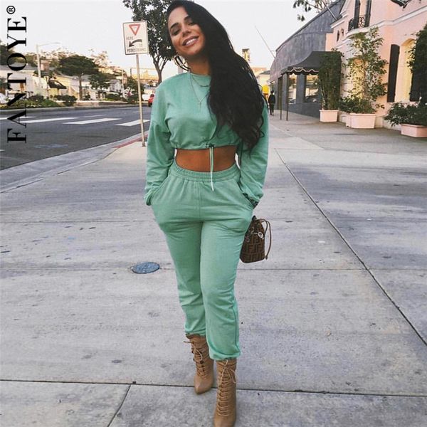 

women's tracksuits women 2 piece set 2021 autumn long sleeve sweatshirt pants suit casual joggers loose harem outfits jm7i, Gray