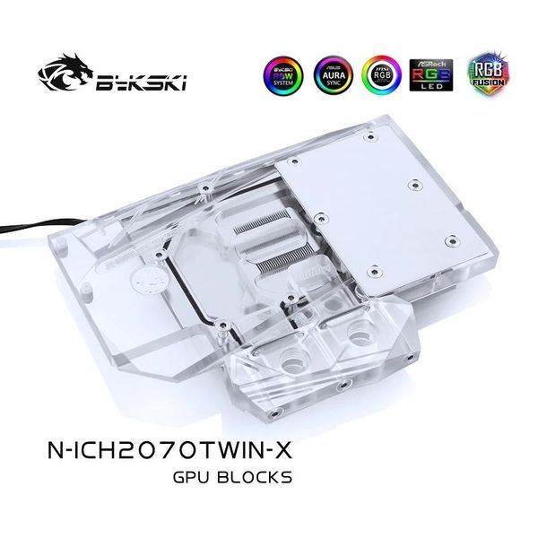 

fans & coolings bykski water radiator block for inno3d rtx 2060 twin x2 geforce 2070 x2/rtx super gpu cooler n-ich2070twin-x