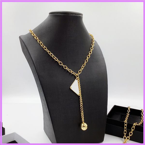 

designer charm pendant necklace designers women necklaces gold color jewelry round ball triangle sweater chain street fashion mens d2110091f, Silver
