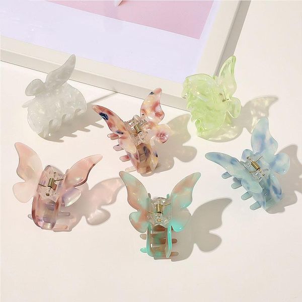 

women girls cute colorful butterfly plastic hair sweet ornament clip hairpins headband fashion accessories