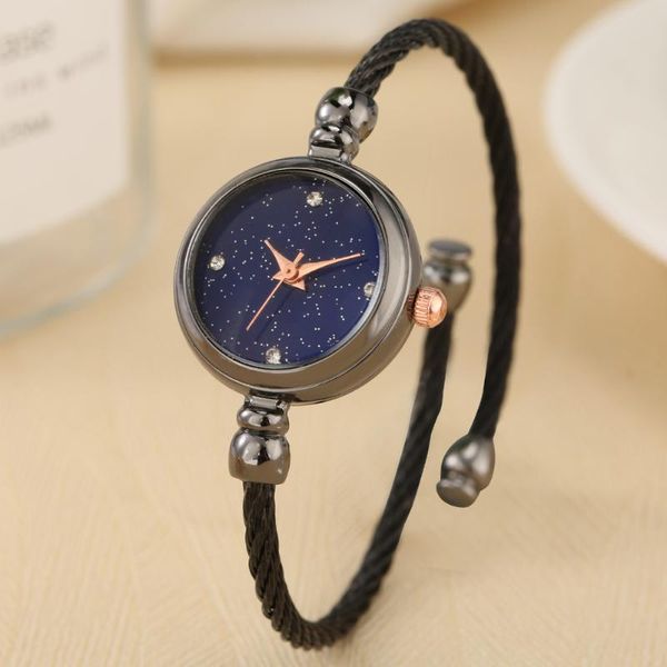 

wristwatches luxury starry sky watches bangle women fashion diamond clock elegant ladies quartz bracelet wrist watch gift for girlfriend wif, Slivery;brown