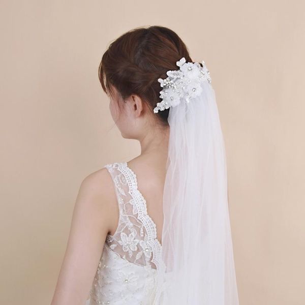 

bridal veils trixy vs358 pearls flowers wedding bride tulle dress accessories veil cathedral, Black