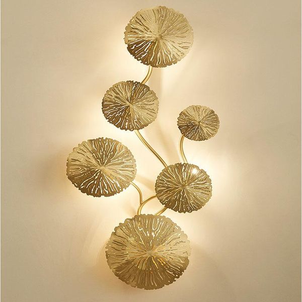

wall lamps golden stainless foyer lamp creative personality luxury bedroom bedside light tv background corridor decorative sconce