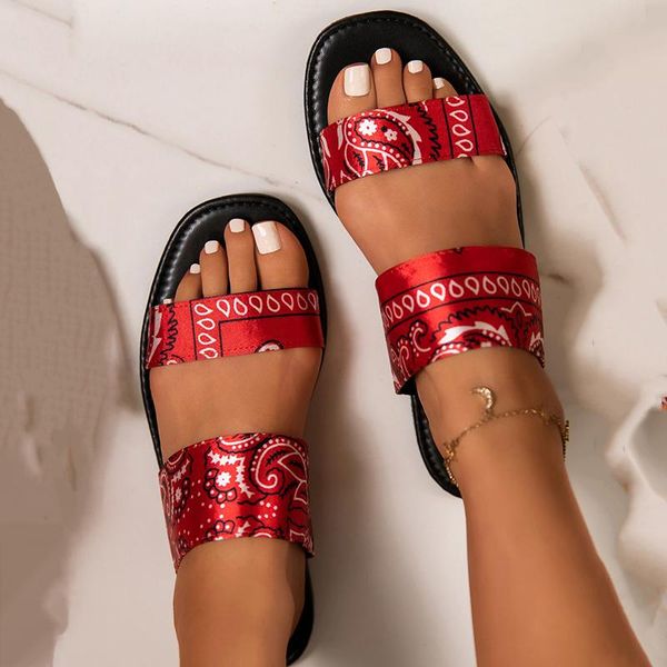 

indoor home slides women house slippers totem print silk handmade sewing open toe non slip casual fashion shoes ladies female, Black