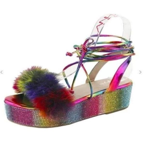 

sandals woman fashion gladiator sandal ladies wedge shoes female lace up platform shoe women cross straps boots thick bottom, Black