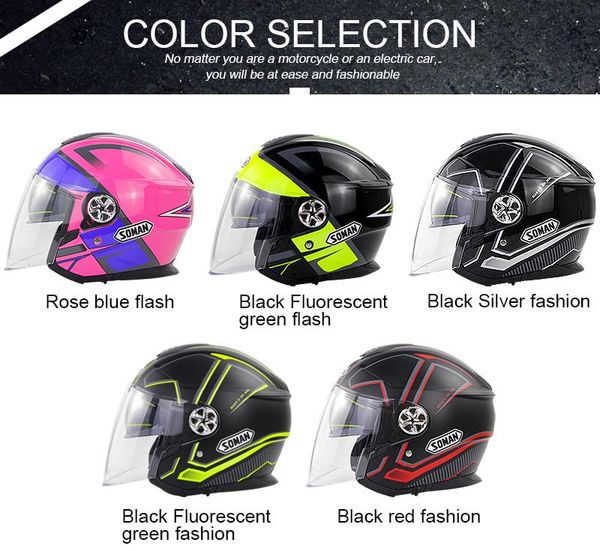 

motorcycle helmets sm519 with m1 bluetooth headset motor 3/4 open face helmet white luxury color