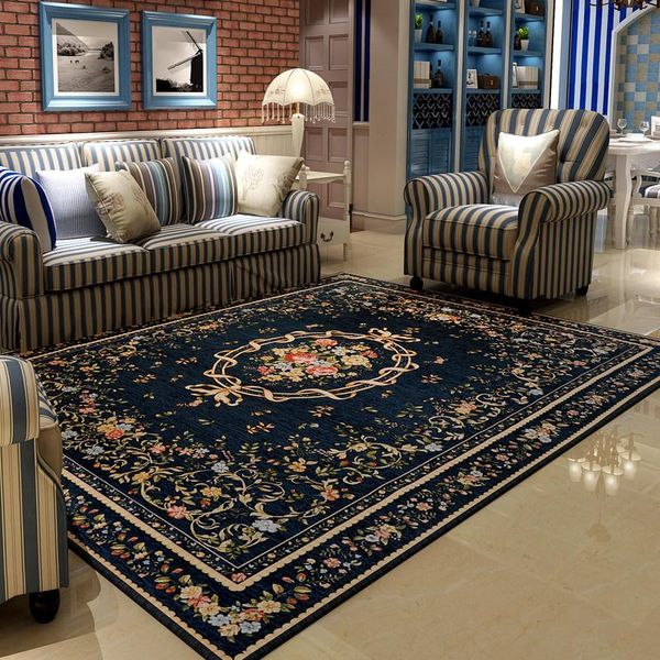 

carpets 200x290cm american countryside for living room home rugs bedroom navy blue floor mat sofa coffee table area rug