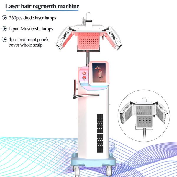 Culture Hair Hair Laser Machine Mitsubishi Lazer Diodo Spa Dispositivo de beleza Terapia vermelha Terapia Máquinas de restauração de cabelo 260pcs Japão lâmpadas