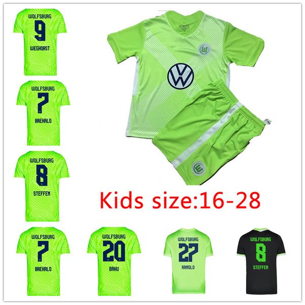 

21/22 vfl wolfsburg soccer jersey 2021 home ginczek steffen shirts away roussillon mehmedi mbabu brooks arnold weghorst football uniform, Black;yellow