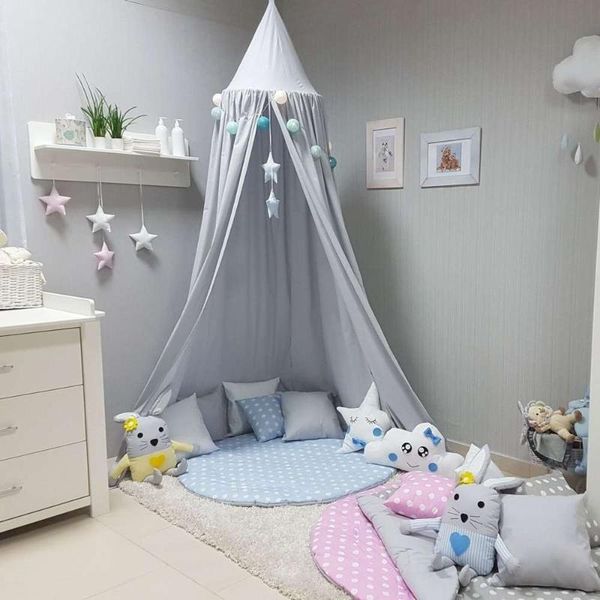

baby bed curtain children princess girl room nordic decoration crib netting tent cotton hung dome mosquito net pography props