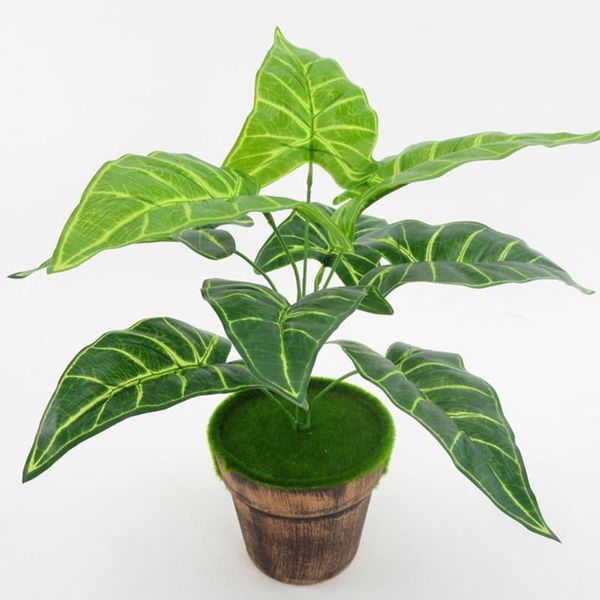 

decorative flowers & wreaths artificial plants small monstera tree home garden decoration 9 heads plastic green fake table decor