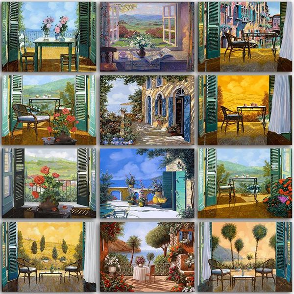 

diamond painting 5d kit paint city town landscape scenery flower rose sea tree embroidery mosaic cross stitch home decor sale