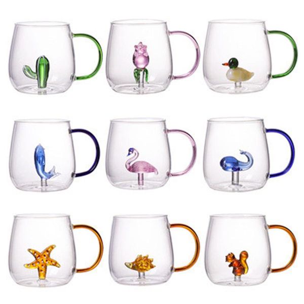 

wine glasses cartoon animal shape glass home cute high borosilicate single layer cup living room with guests juice cold drink