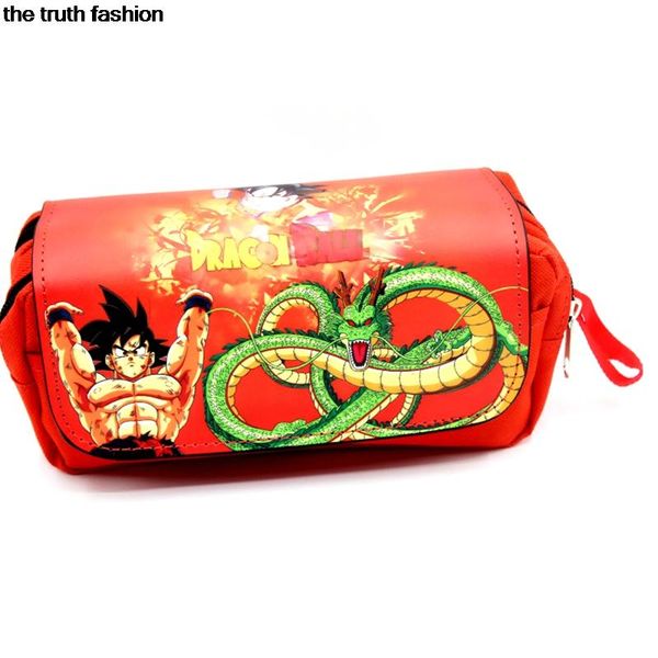 

wallets cool double zippered cosmetic bags dragball totoro children bag case women makeup for kids, Red;black