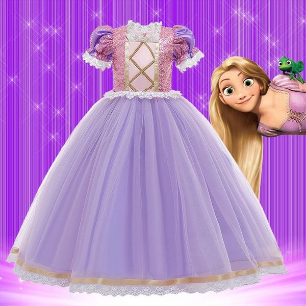 

girl's dresses christmas girl cosplay princess dress up kids halloween tulle fancy costume 3-10 years old children girls birthday cloth, Red;yellow