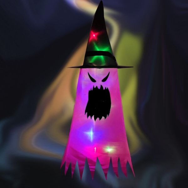 

halloween witch hat luminous ghost environmental layout props led hat