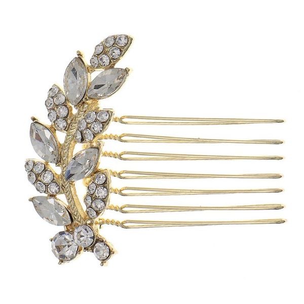 

hair brushes 1 pc rhinestone comb alloy leaf decor exquisite woman headwear, Silver