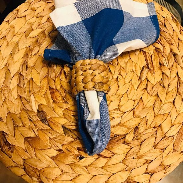 

10pcs natural material straw corn husk napkin ring water hyacinth grass buckle rings