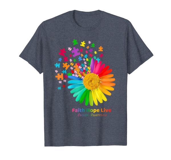 

Faith Hope Live Autism Awareness Daisy Gift Shirt, Mainly pictures