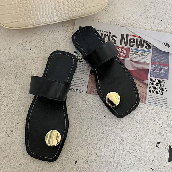 

summer fashion women sandals shoes ladies flat open square toe slippers woman flip flop platform beach, Black