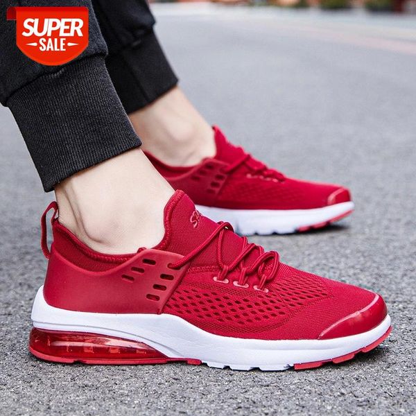

Breathable Mesh Shoes Men Fashion Designer Men Sneakers Air Cushion Soles Soft Comfortable Black Red Green Mens Shoes Casual #At7D