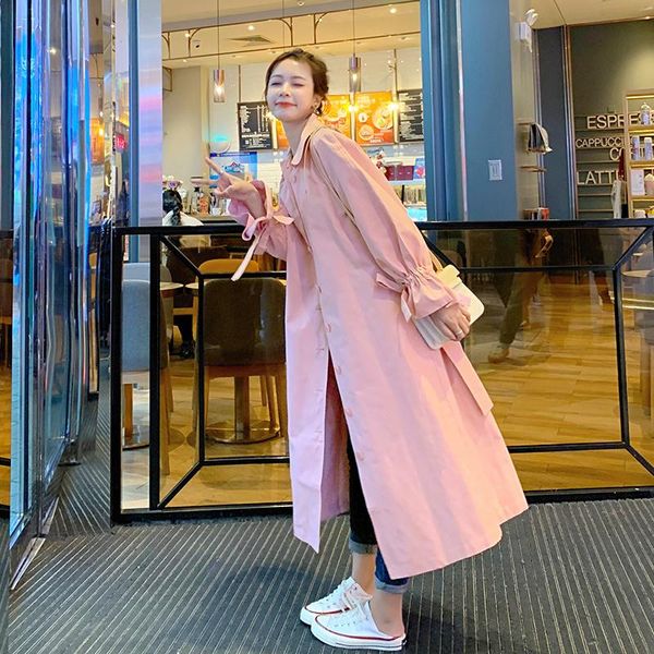 

women's trench coats spot 2021 autumn style pink coat, Tan;black
