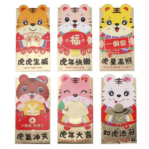 

gift wrap 18pcs tiger pattern red envelopes lovely money pockets 2022 year paper packets