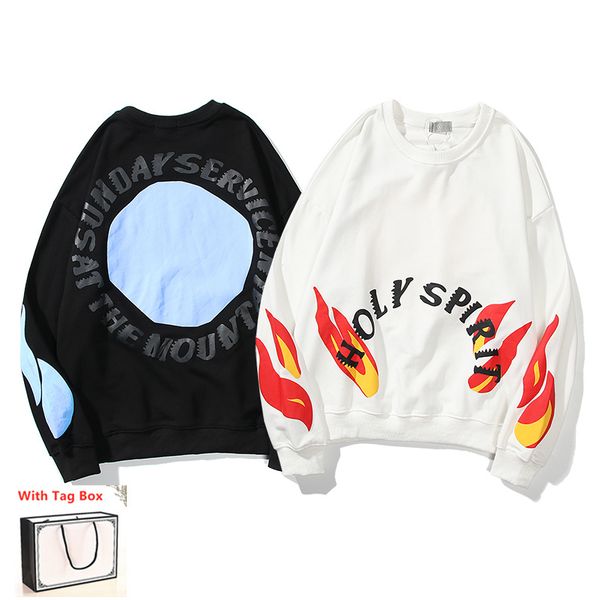 

brand hoodie 2021 kanye men sweatshirt sweater loose women's with label fashion hip hop letters long sleeve, Black
