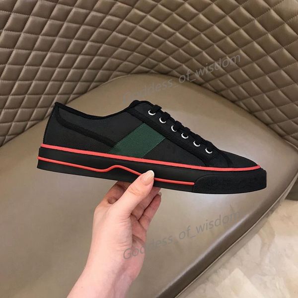 

men women 1977 tennis low sneakers fashion casual shoes triple black white orange leather sneaker mens platform mesh leisure trainer, Black;red