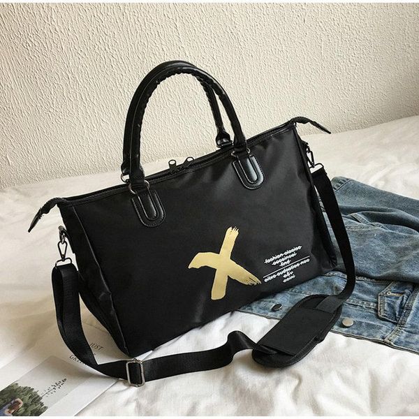 

duffel bags puou est men women fashion letter x rivet handbag nylon waterproof yoga fitness travel bag shoulder portable diagonal package
