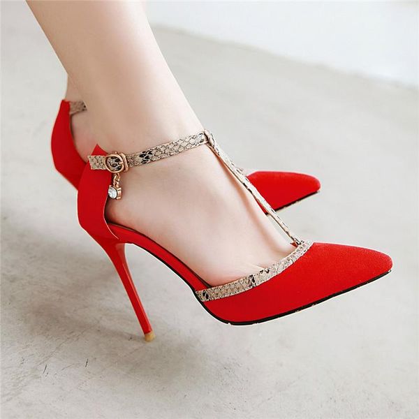 

dress shoes ymechic women footwear high heels black red yellow stiletto heel leopard womens large sizes t strap pumps summer 2021