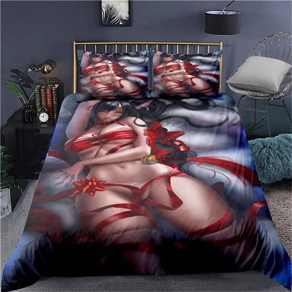 

two dimensional beautiful girl style 3d printing colorful bedding sets duvet cover-48