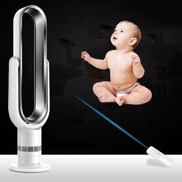 

electric fans bladeless fan with remote control timer ultra-quiet air cooler table for office home vertical standing blower