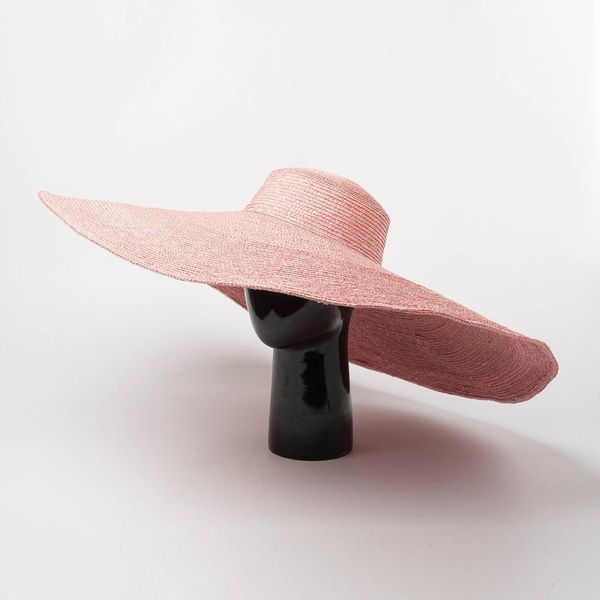 

summer women big brim straw hat fashion stage catwalk beach sunscreen sun cap ladies casual wide hats, Blue;gray