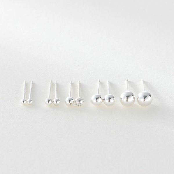 

yongcheng sterling earrings handmade smooth round bead earrings simple mini