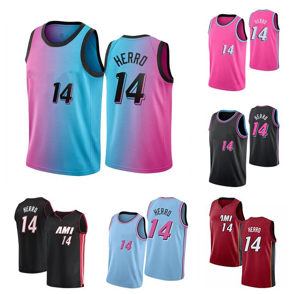 

2021-2022 stitched basketball jersey 14 tyler herro, Black;red