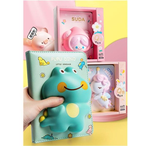 

soft cute decompression book slow rebound creative and color-page pocket diary relieve the pressure squeeze at will notepads, Purple;pink
