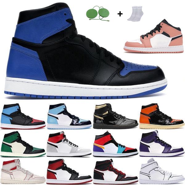 

style new jumpman high 1 1s mens womens basketball shoes shattered backboard midnight navy hyper orange seafoam awesome trainers sports