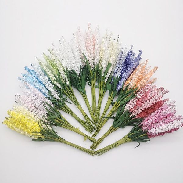 

10pcs artificial lavender bunch foam fake flowers plant wall decoration diy bouquet material for wedding home decor wholesale decorative & w