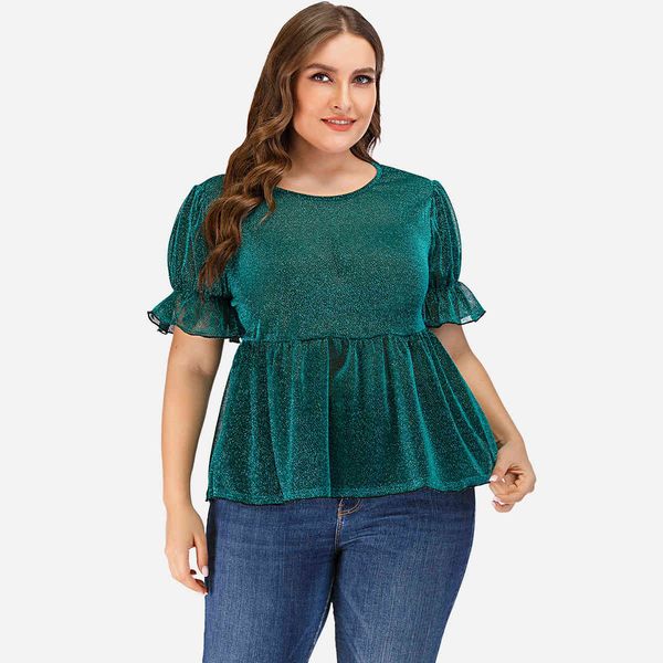 

women's plus size hy363000# solid large t-shirt top