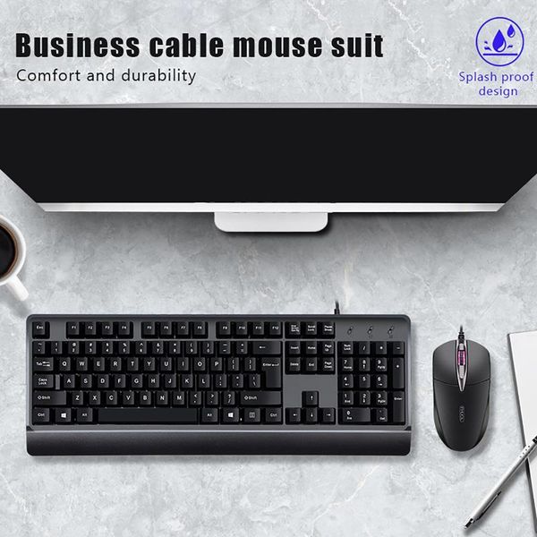 

keyboard mouse combos km-722 wired and set durable usb poelectric office 104 key & 1600dpi 3 for desknotebook